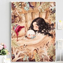 보석십자수 DIY 눈사람 애니메이션 가을 겨울 귀여운 소녀 패키지 키트, 전체 라인석 전체 페이스트 5575CM 지퍼백 포