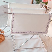 하니월드 꽃비 강화 자수소창행주 2겹행주 4개 Set (정련안된 행주), 초록