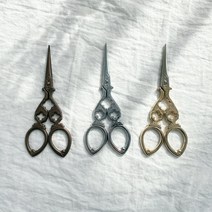 케이트가든 앤티크 빈티지 자수 뜨개 퀄팅 가위 3type 퀄팅가위, 1개, 클로버_실버