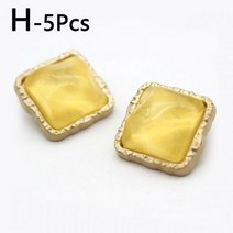 5pcs 스퀘어 라운드 금속 단추 여성 코트 바느질 의류 자 켓 스웨터 드레스 장식 액세서리, 25mm, H