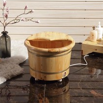 이동형 백향목 족욕기 가정용 간이 1인용 전기가열 나무통, 41cmX 27cm
