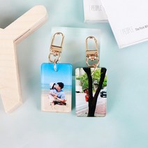 열쇠고리 포토 제작 기념품 선물용 골드키링, 포토 열쇠고리_3x5cm(1.5T+1.5T)개