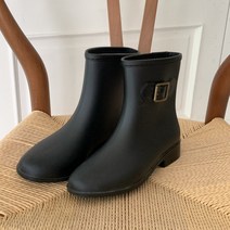 블루씨티 브론즈 버클 숏 비오는날 장마 첼시 장화 앵클 레인부츠