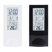 일음쇼핑^*mDYNN 투명 LCD 캘린더 온도 시계 심플 책상 디지털탁상 인테리어 장식용 탁상 테이블일medi*^, ab^*선택있슴블랙