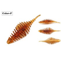 베이스트랩로즈 우드 다목적 부드러운 플라스틱 배스 낚시 미끼 5.3cm 1.6g 늑골이 있는 바디 인공 생물 1, 06 Color F