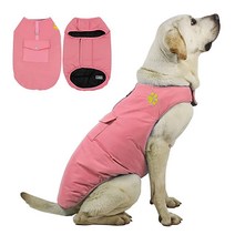 DoggieKit 강아지 추운 날씨용 코트 양면 방수 따뜻한 강아지 재킷 조끼 겨울 코트 포켓과 D링 포함 소형 중형 대형견 고양이용 방풍 반려동물 면 의류, Plaid-Blue_Small