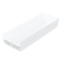 Akro-Mils 30184 플라스틱 중첩 선반 상자 61 x 20.3 x 10.2cm(24 x 8 x 4인치) 블루 (6팩), Clear