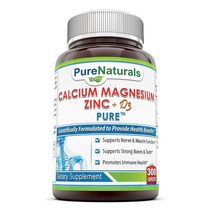 Pure Naturals 칼슘 마그네슘 아연 D3 | 300정 보충제 | 칼슘 1000mg
