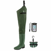 TIDEWE 힙 웨이더 남성 및 여성 경량 부츠 2겹 PVC/나일론 낚시 웨이더 (그린 브라운) 4430214607, Green_M12