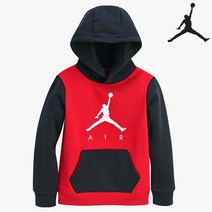 플레이키즈프로 조던키즈 2021 겨울신상 블랙 레드 컬러포인트 점프맨에어풀오버후디(105~130)_NC순천