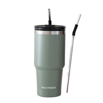 마시 이중진공 스텐텀블러 스텐 빨대텀블러 2사이즈 2컬러, 900ml, 인디그린