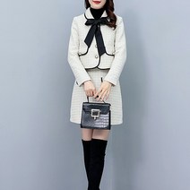 호랑이부부 왕리본 트위드 투피스