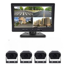 탑차 전후방 측면 카메라 블랙박스 카메라4 분할화면4, 7인치 4분할 음성제어+64G카드 1080P