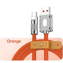 저스트인 RYRA-마이크로/c타입 USB 케이블 1M 120W 충전 실리카겔 OPPO 삼성 호환 샤오미 레드미 화웨이 안드로이드 핸드폰용, [01] Orange, [01] for Type C 1m