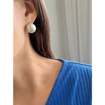 모란코 실버925 크리스탈 글라스펄 왕 진주 은 귀걸이 최은경 박민영 귀걸이