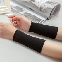 스포츠 슬리브 아대 에어로빅 땀 닦기 순면 밴드 긴 손목 아대 여름 슬림 흉터 타투, 검정색
