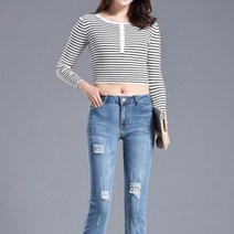 여자 여성미친스판 밑단 컷팅빈티지 8부 헤짐청바지 추천