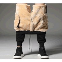 남성 방한 양털 기모 조거팬츠 겨울 두꺼운 보아털 밴딩 무지 트레이닝 바지 작업복 털바지