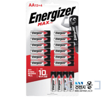 에너자이저 맥스 알카라인 건전지 AA 12+4알(1카드) 1.5V LR6