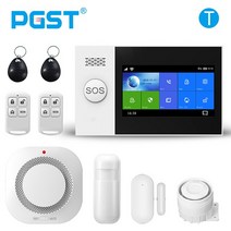 자동화재속보기 자동화재속보설비 PGST 투야 무선 와이파이 도난 경보 GSM 홈 모션 감지 센서 앱 알렉사 지원, T._EU 플러그