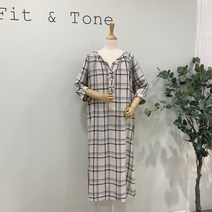 핏앤톤 체크 린넨 롱원피스(FTAOPS1084)