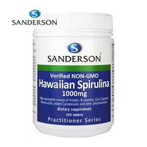 Sanderson Non-GMO Hawaiian Spirulina 1000mg 샌더슨 하와이안 스피루리나 1000mg 300정, 1개