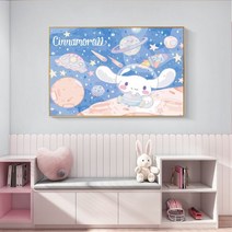 산리오 캐릭터 시나모롤 보석십자수 세트 DIY 만들기 비즈 큐빅 취미 액자, 45x60cm