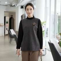 모슬린 엄마옷 밍크 날라리 반폴라 티셔츠 ETP212060 마담 미시옷 중년여성의류 빅사이즈 50대 60대여성옷