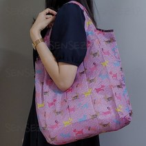 센스집 휴대용 접이식 장바구니 3type, S-22 보라강아지