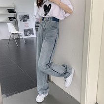 오토바이바지 라이딩진 라이딩바지 바이크바지 Crescent City-수제 대비 색상 스트레이트 청바지 여성용, 03 2XL