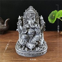 부처님 불상 이불 액자 가정용 불교용품12cm 코끼리 동상 부처님 코끼리 신 조각 수제 갈색 수지 빈티지 홈 정원 장식 명상 부처님 동상