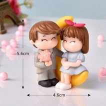 테라리움 화분장식 달위에 꽃 웨딩 결혼 커플 미니어처 사람피규어, P1188_그레이커플 1P