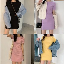 8자 4자 8자4자 심플 데일리 베이직 미니 원피스 (7193592A)