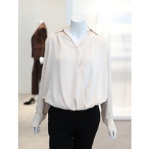 JIGOTT 루즈핏 오픈카라넥 블라우스 JMAA0BL92(1918230)