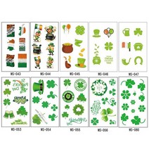 인테리어 diy장식 10pc 성 패트릭 S 데이 컨트리 휴일 스티커 땀 방지 얼굴 축제 녹색 모자 Hotsale, 01 A