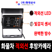 현대상사 HD120 화물차후방카메라 후방카메라배선 트럭후방카메라 버스후방카메라 중장비후방카메라 특장차후방카메라 12볼트 24볼트 적외선방수 후방카메라, 03.SHARP-CCD[15M]