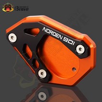 Norden901 norden 901 바이크 오토바이 CNC 킥 스탠드 풋 사이드 확장 패드 서포트 플레이트 norden901, 02 Black Orange
