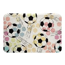 축구 극세사 욕실 러그 스포츠 테마 미끄럼 방지 매트 축구공 패턴 섀기 흡수성 바닥 3D 미국 프린트 부드럽고 아늑한 카펫 침실 거실 장식용 40.6cm x 61cm(16 24인치