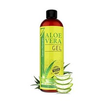 Seven Minerals 유기농 비건 알로에 베라 젤 무향 - 얼굴 피부 모발 일광화상 완화용, 12 Ounce (Pack of 1)