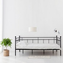 마켓비 BERGEN 데이베드 싱글 침대 철제프레임 S 매트리스, 에그화이트