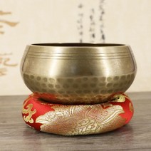 명상 싱잉볼 분노장애 목탁 수련 힐링 종 히말라야 손 망치로 쳐진 차크라 요가 티베트어 노래 그릇 매트, 05 17cm