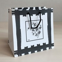 성원포장 명품 종이가방 크라프트 무지 종이쇼핑백, 1개, 모조 대나무 인쇄