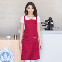 카페 바리스타 앞치마 업소용 H형 방수앞치마, 레드, 1개