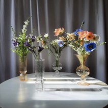 무배_유리 화병 꽃병 플리츠 글라스 예쁜 소품, 플리츠 썬라이트 블룸 vase