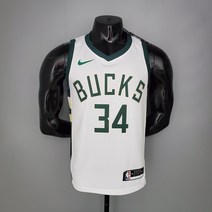 밀워키 벅스 NBA 져지 농구 유니폼 야니스 아데토쿤보 화이트 홈