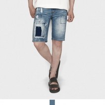 여름 남자 남성청바지 5부 데미지 청반바지 페인팅 남자청바지 데님숏팬츠 남자반바지 남자바지 남