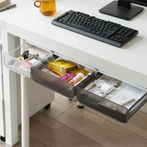 데커디 히든서랍 붙이는 서랍 책상 정리 부착식 슬라이딩, 블랙, 소형