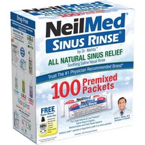 neilmed sinus 린스 올 내츄럴 릴리프 프리믹스 리필 패킷 100 카운트1팩, 1개