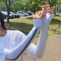 UV자외선차단 골프 손가락 시원한 쿨토시 여성 남성 등산 러닝 사이클 조깅 달리기 팔토시 여름 봄 테니스, 블랙