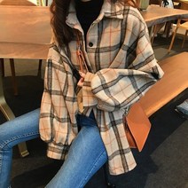 여성 긴팔 롱 체크셔츠 체크남방 가다건 블라우스 루즈핏 데일리 아우터 잠바 간절기 빅사이즈